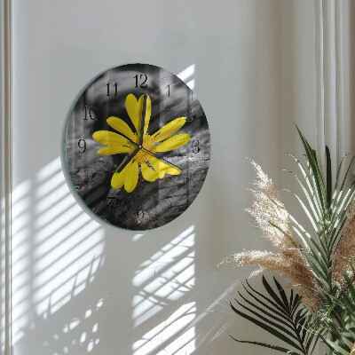 Wanduhr rund Blume