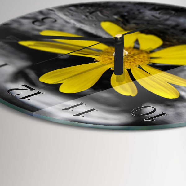 Wanduhr rund Blume