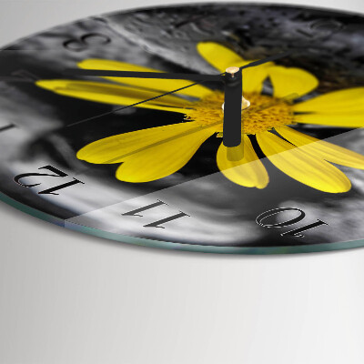 Wanduhr rund Blume