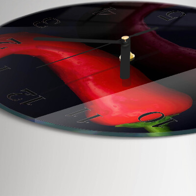 Wanduhr rund Chilischoten