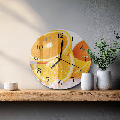 Wanduhr rund Orangen
