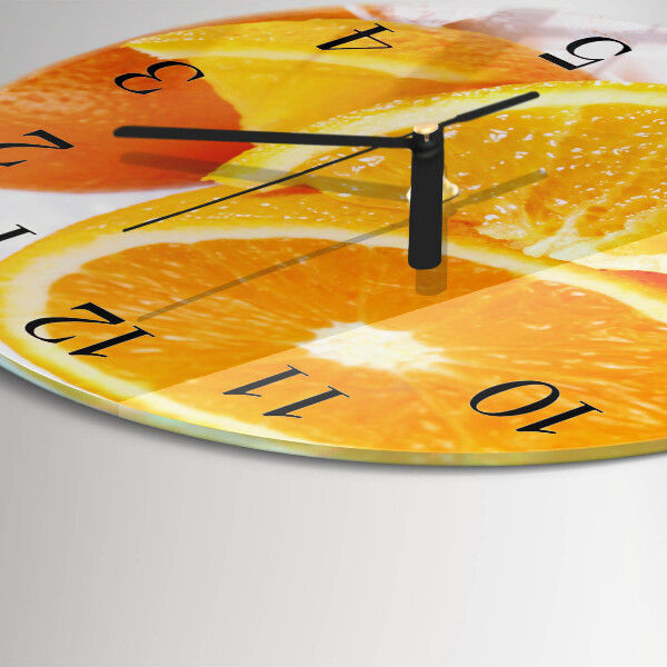 Wanduhr rund Orangen