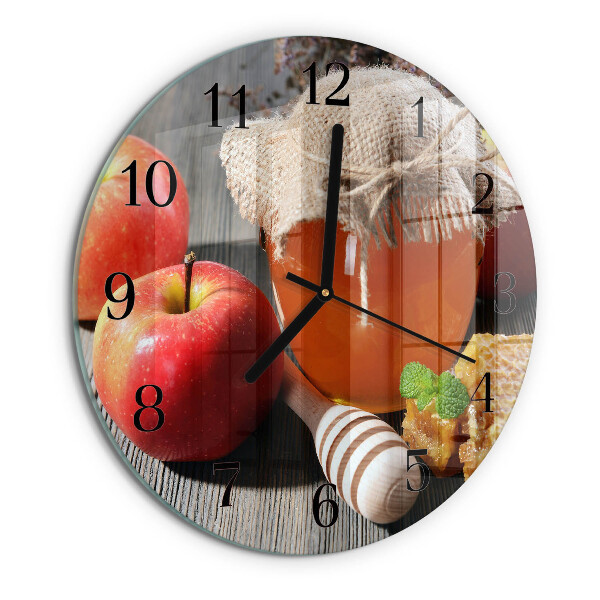Wanduhr rund Apfelhonig