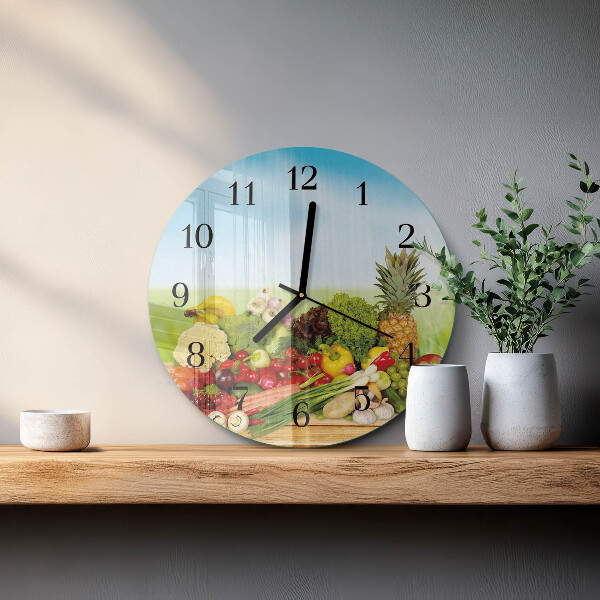 Wanduhr rund Gemüse Obst