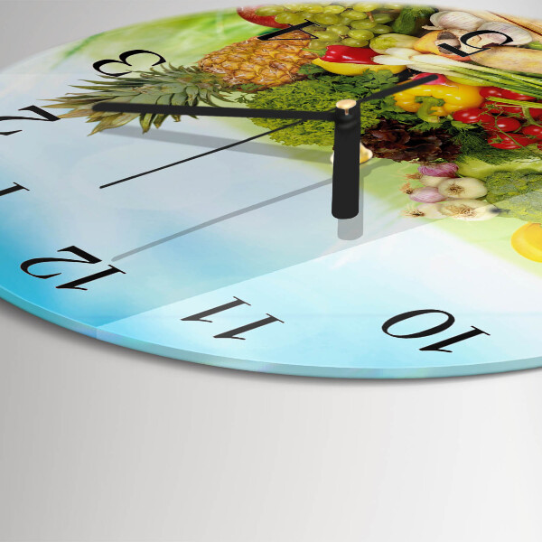 Wanduhr rund Gemüse Obst