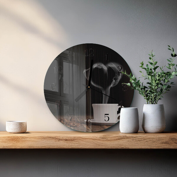 Wanduhr rund Kaffee