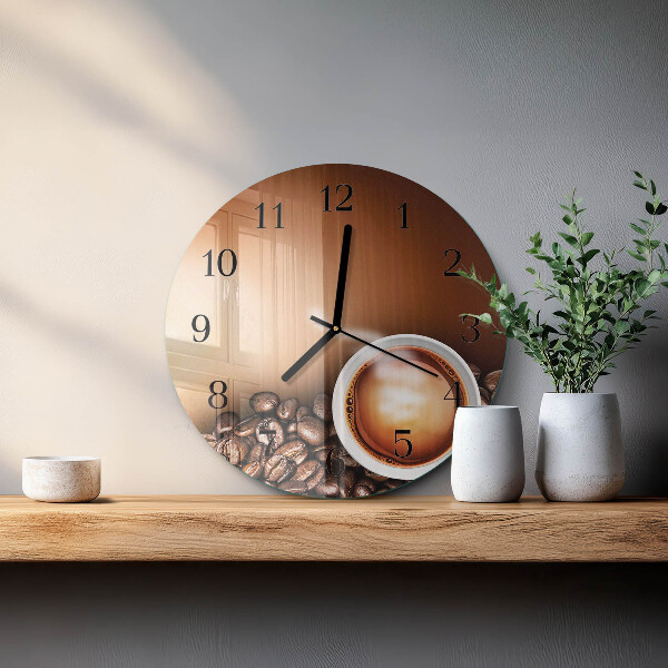 Wanduhr rund Kaffee