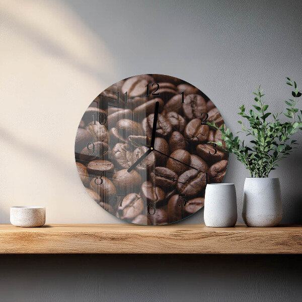 Wanduhr rund Kaffeebohnen