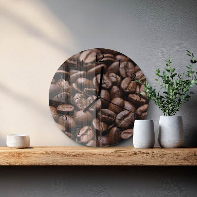 Wanduhr rund Kaffeebohnen