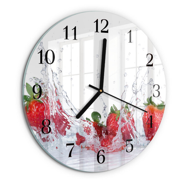 Wanduhr rund Erdbeere