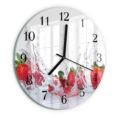 Wanduhr rund Erdbeere