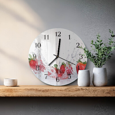 Wanduhr rund Erdbeere