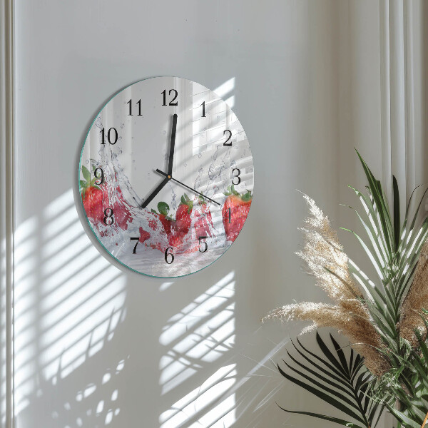 Wanduhr rund Erdbeere
