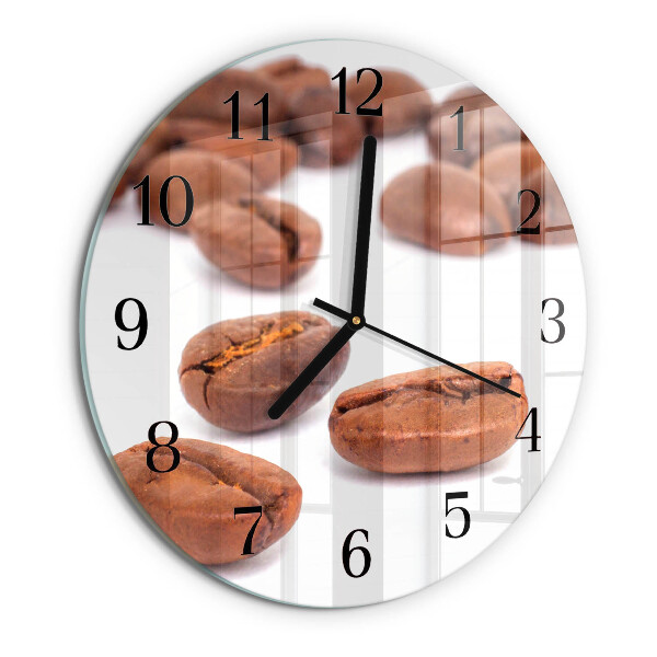Wanduhr rund Kaffeebohnen