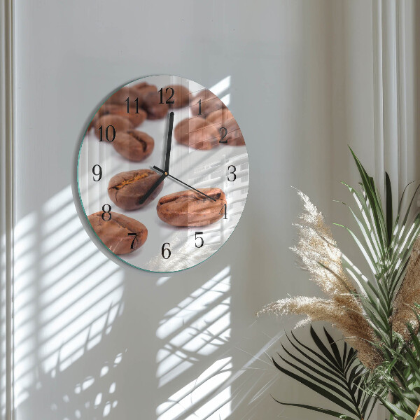 Wanduhr rund Kaffeebohnen