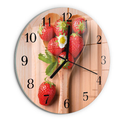 Wanduhr rund Erdbeere