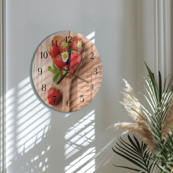 Wanduhr rund Erdbeere