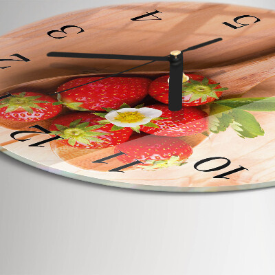 Wanduhr rund Erdbeere