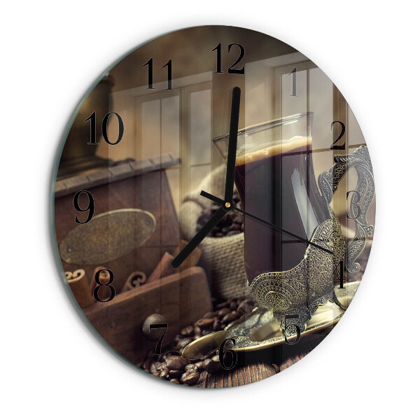 Wanduhr rund Kaffee