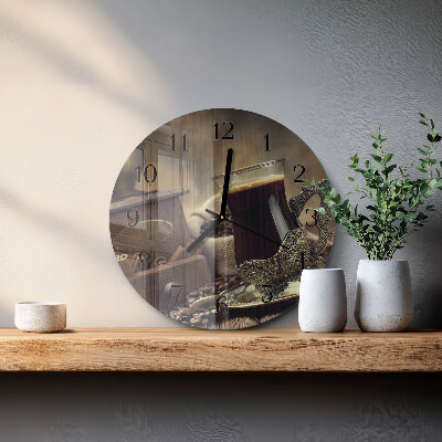 Wanduhr rund Kaffee