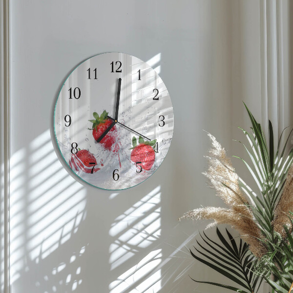Wanduhr rund Erdbeere