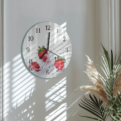 Wanduhr rund Erdbeere