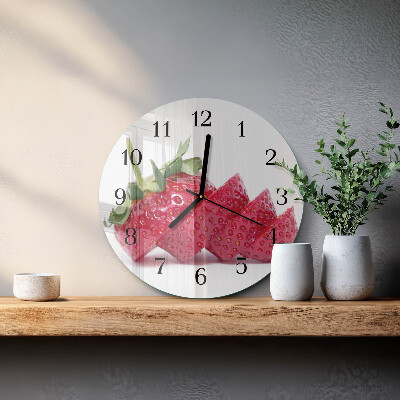 Wanduhr rund Erdbeere