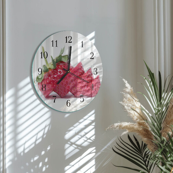 Wanduhr rund Erdbeere