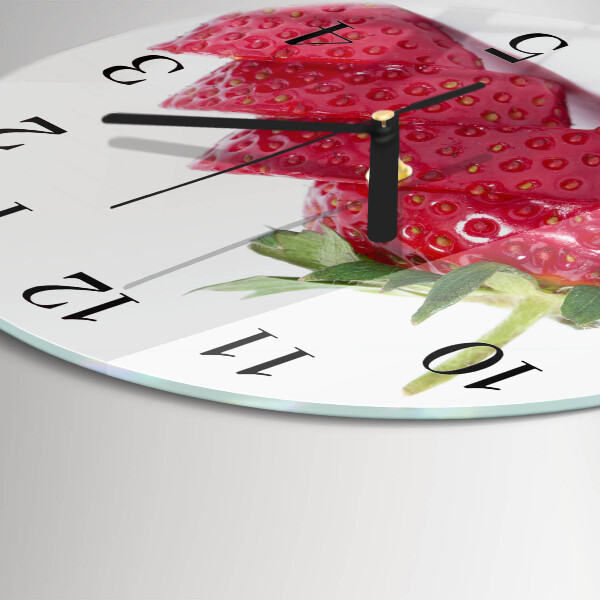 Wanduhr rund Erdbeere