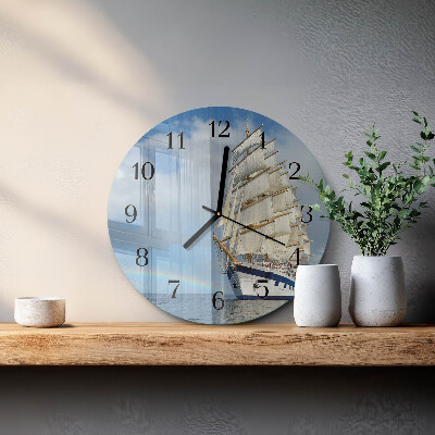 Wanduhr rund Schiff