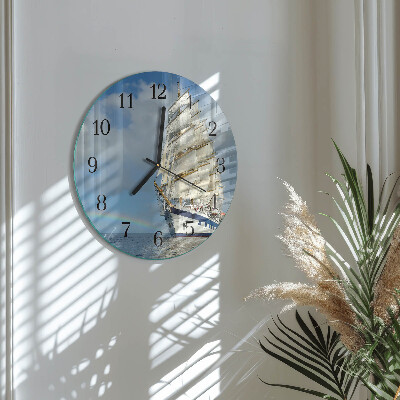 Wanduhr rund Schiff