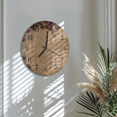 Wanduhr rund Kaffeebohnen