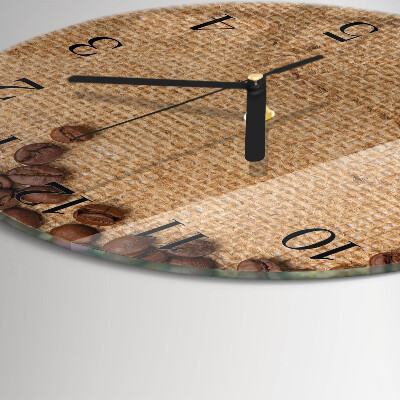 Wanduhr rund Kaffeebohnen