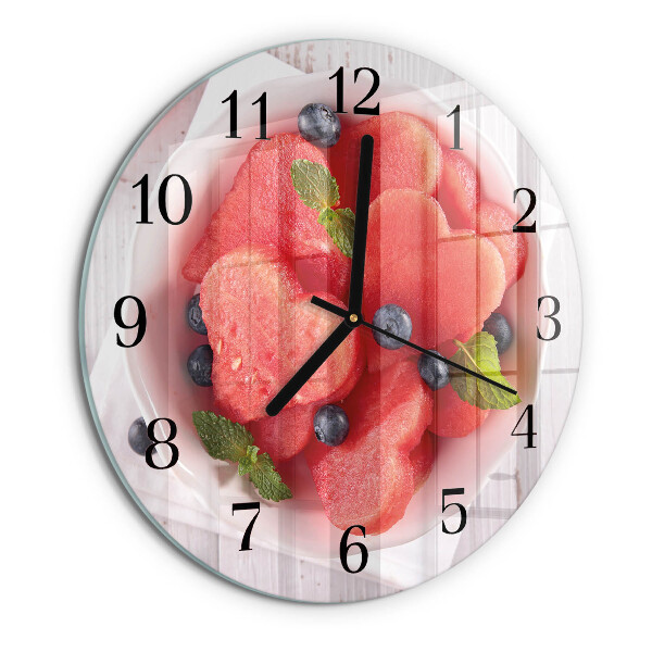 Wanduhr rund Wassermelonenherz