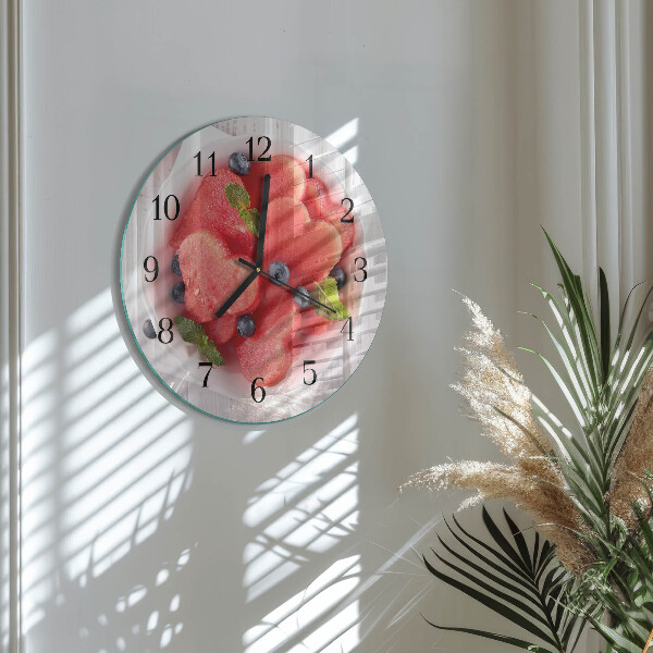 Wanduhr rund Wassermelonenherz