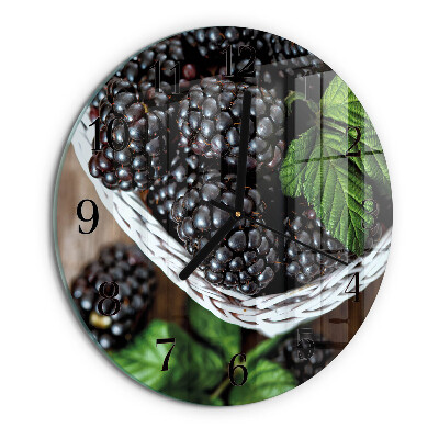 Wanduhr rund Brombeeren