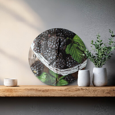 Wanduhr rund Brombeeren