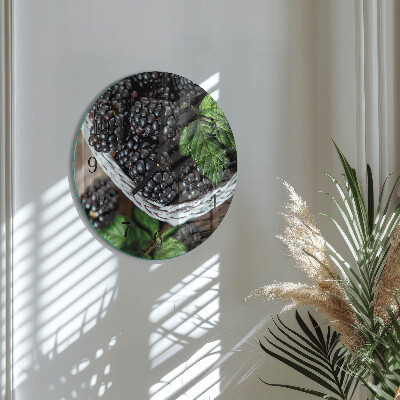 Wanduhr rund Brombeeren