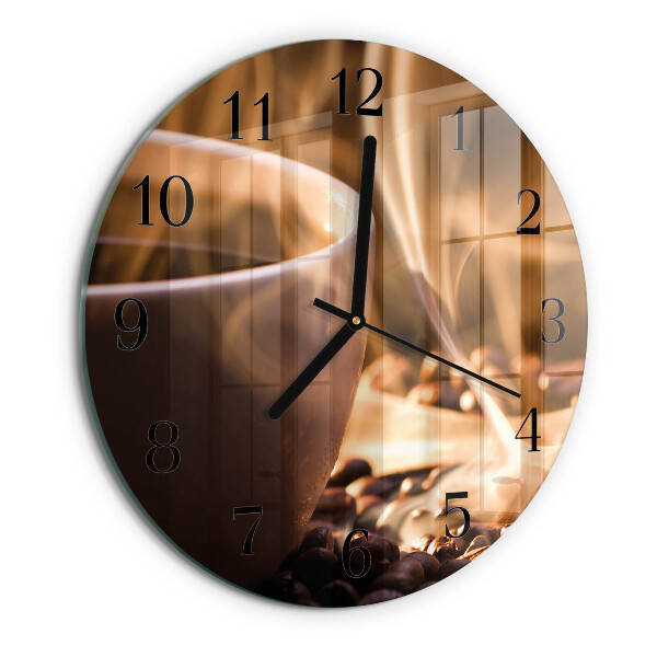 Wanduhr rund Kaffee