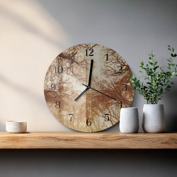 Wanduhr rund Baumkronen