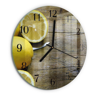Wanduhr rund Saftige Zitronen