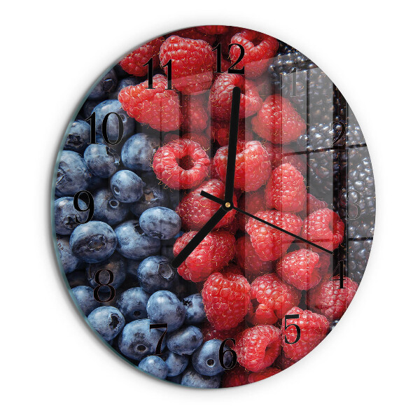 Wanduhr rund Beeren