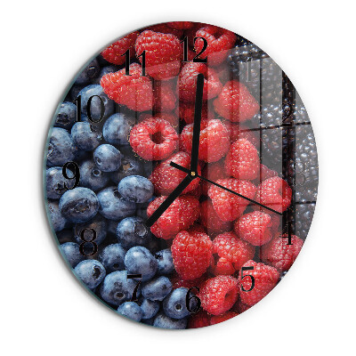 Wanduhr rund Beeren