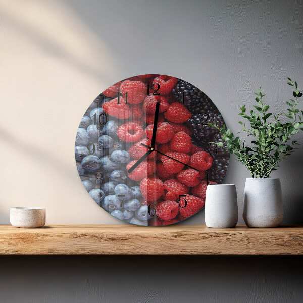 Wanduhr rund Beeren