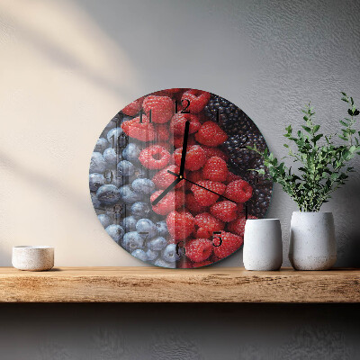 Wanduhr rund Beeren