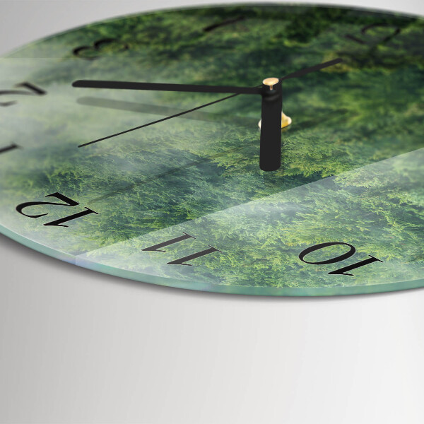 Wanduhr rund Nebliger Wald