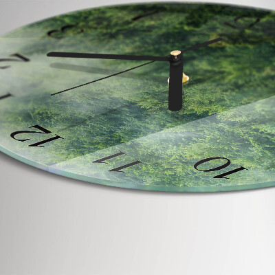 Wanduhr rund Nebliger Wald