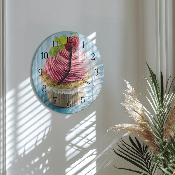 Wanduhr rund Himbeermuffin
