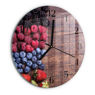 Wanduhr rund Waldfrüchte