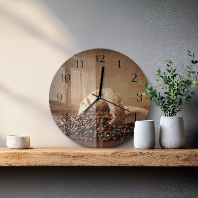 Wanduhr rund Kaffee